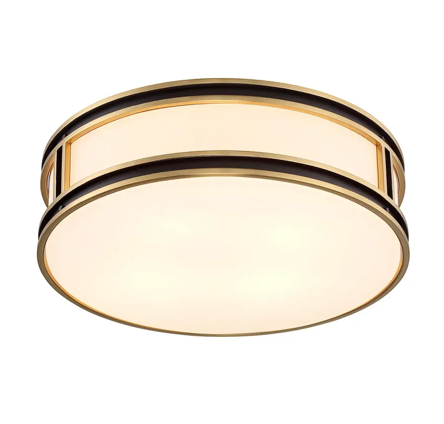 Alberti 4-Light Ceiling Light in Matte Black with Warm Brass Accents - Image 4
