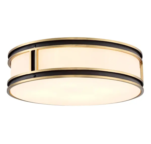Alberti 4-Light Ceiling Light in Matte Black with Warm Brass Accents - Image 5