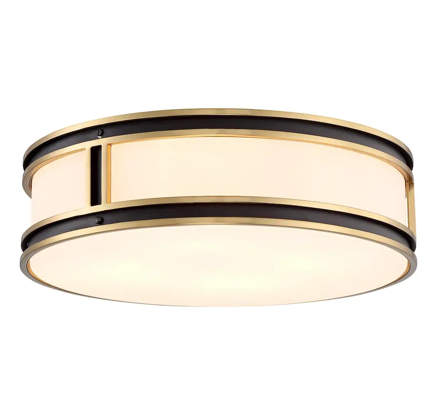 Alberti 4-Light Ceiling Light in Matte Black with Warm Brass Accents - Image 5