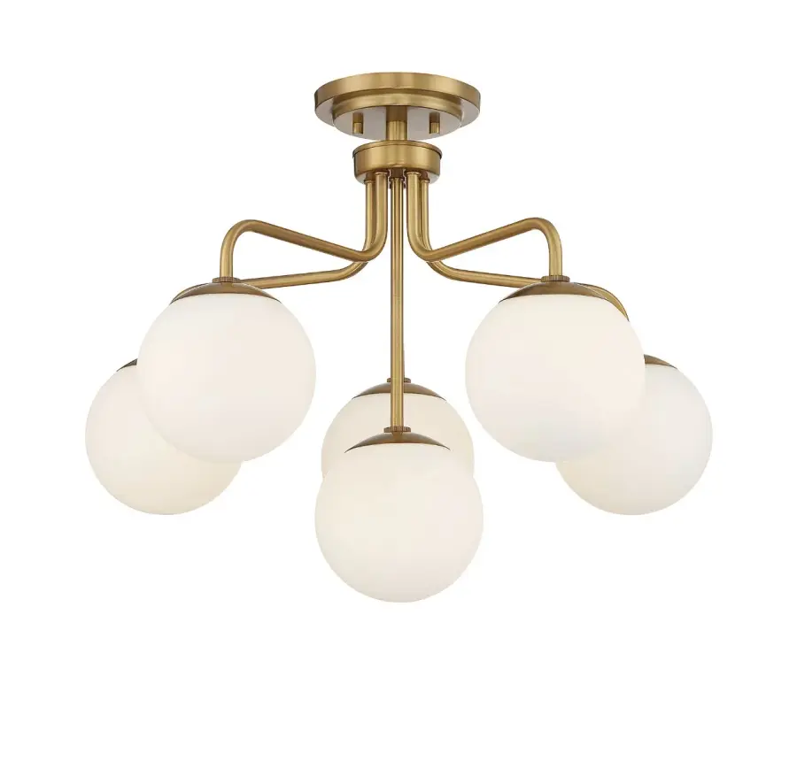 Marco 6-Light Ceiling Light in Warm Brass - Image 3