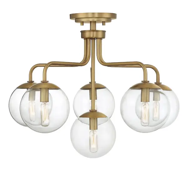 Marco 6-Light Ceiling Light in Warm Brass - Image 1
