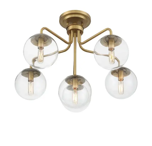 Marco 6-Light Ceiling Light in Warm Brass - Image 4