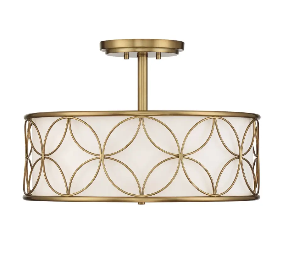 Reid Four Light Semi-Flush Mount in Warm Brass - Image 1