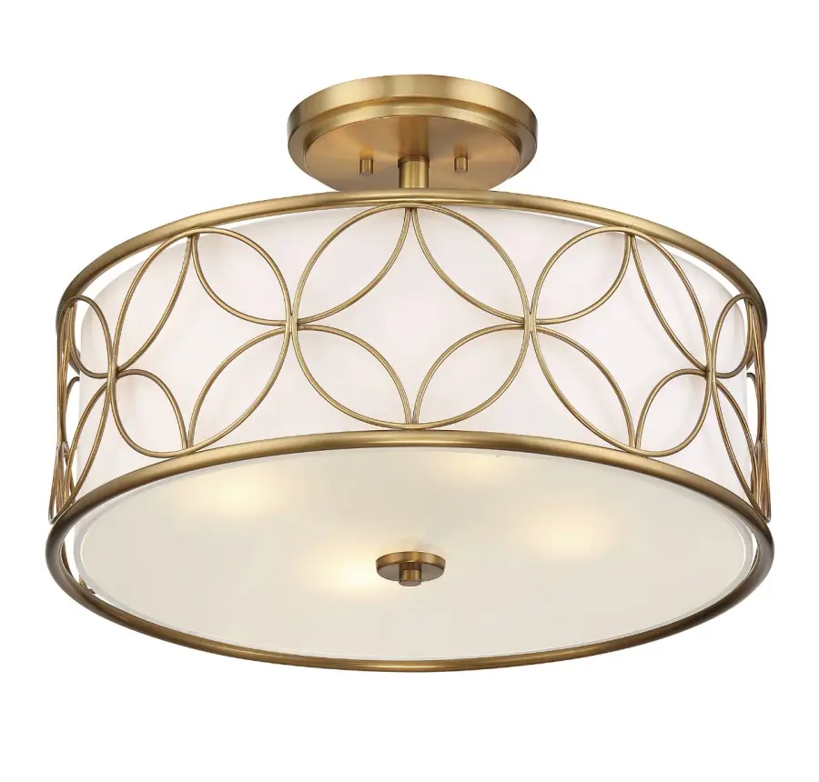 Reid Four Light Semi-Flush Mount in Warm Brass - Image 4