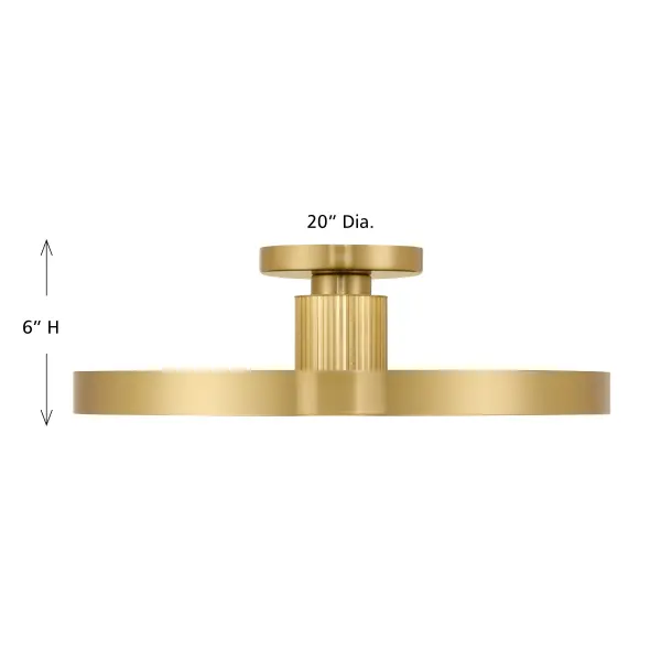 Thayer LED Semi-Flush Mount in Warm Brass - Image 6