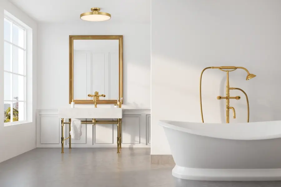 Thayer LED Semi-Flush Mount in Warm Brass - Image 7