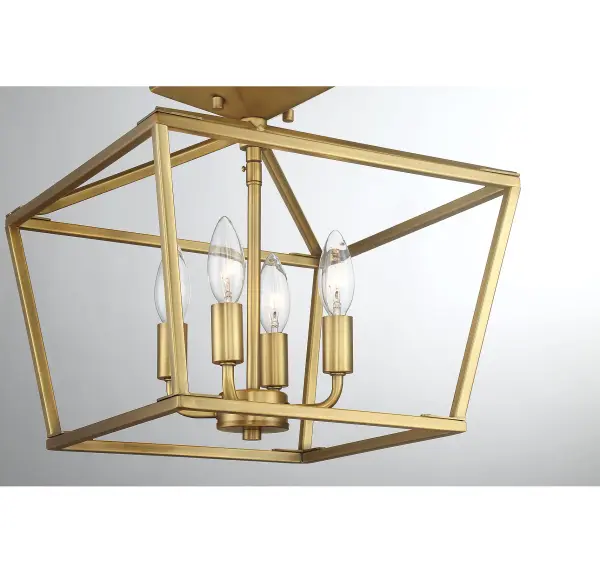 Townsend Four Light Semi-Flush Mount in Warm Brass - Image 6