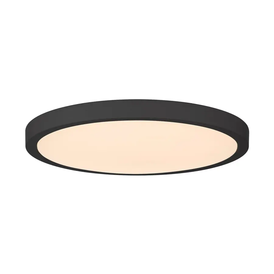 15" LED Flush Mount in Matte Black - Image 1