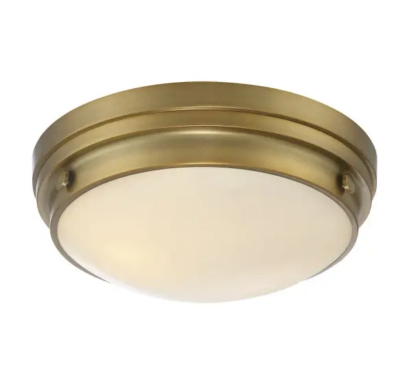 Lucerne Two Light Flush Mount in Warm Brass - Image 4
