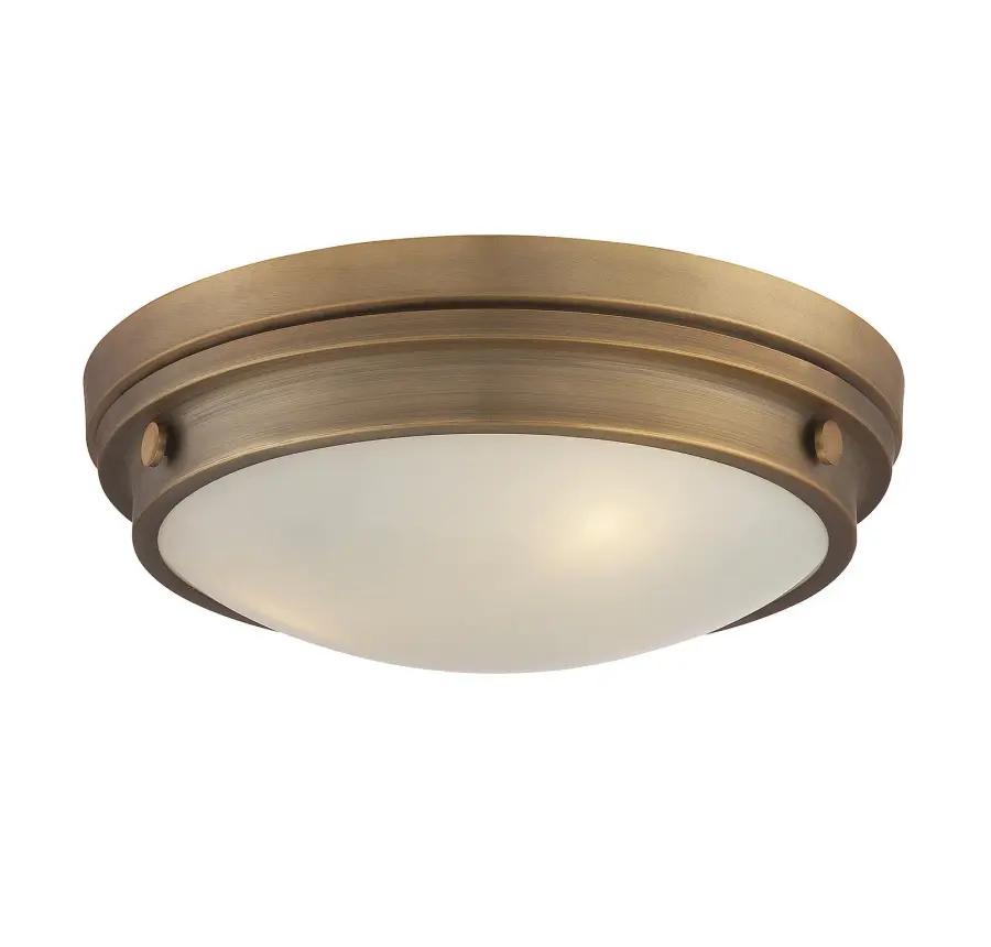 Lucerne Three Light Flush Mount in Warm Brass - Image 1