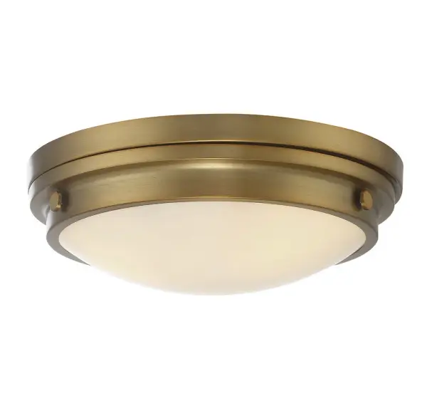 Lucerne Three Light Flush Mount in Warm Brass - Image 3