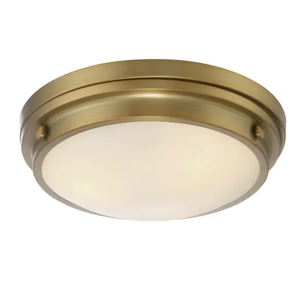 Lucerne Three Light Flush Mount in Warm Brass - Image 4