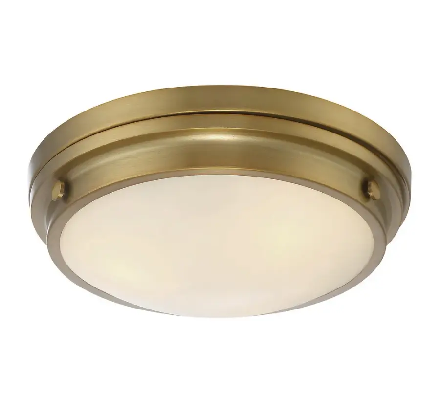 Lucerne Three Light Flush Mount in Warm Brass - Image 4