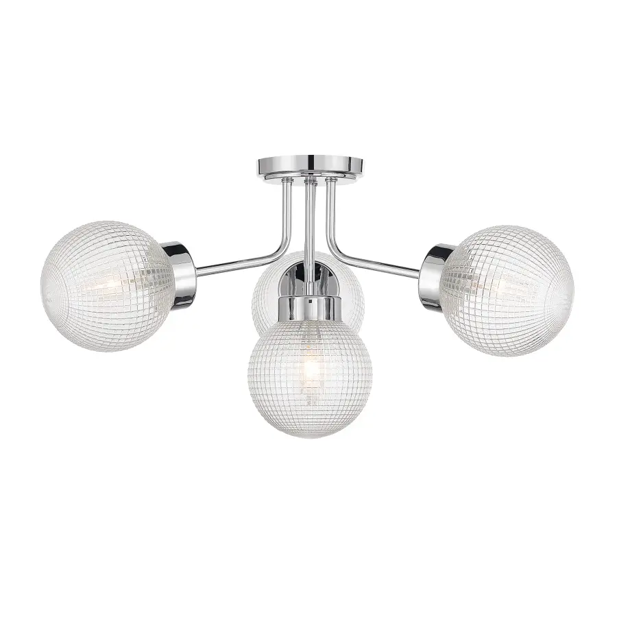 Coral 4-Light Semi-Flush in Chrome - Image 1