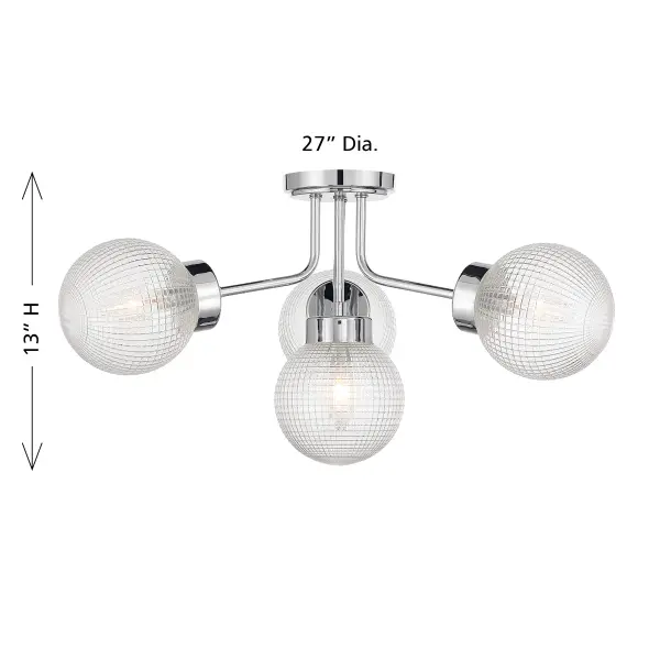 Coral 4-Light Semi-Flush in Chrome - Image 7
