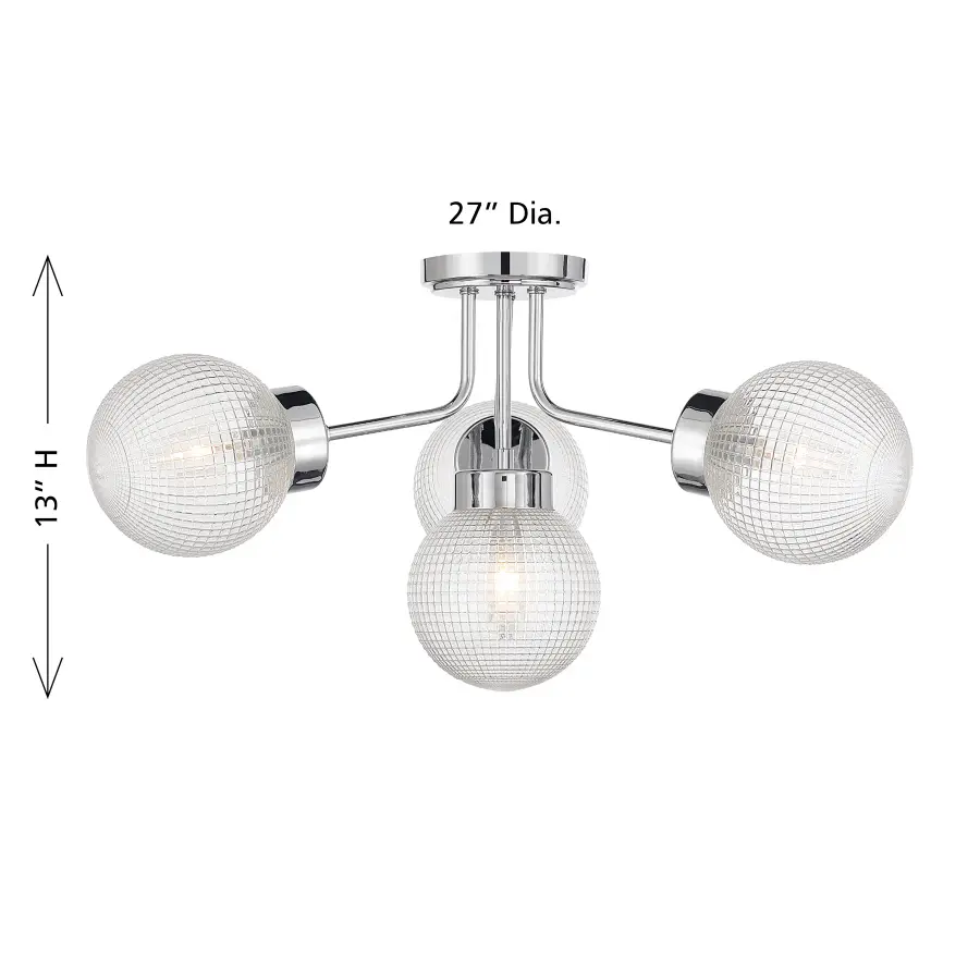 Coral 4-Light Semi-Flush in Chrome - Image 7