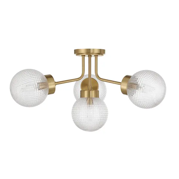 Coral Four Light Semi-Flush Mount in Warm Brass - Image 2