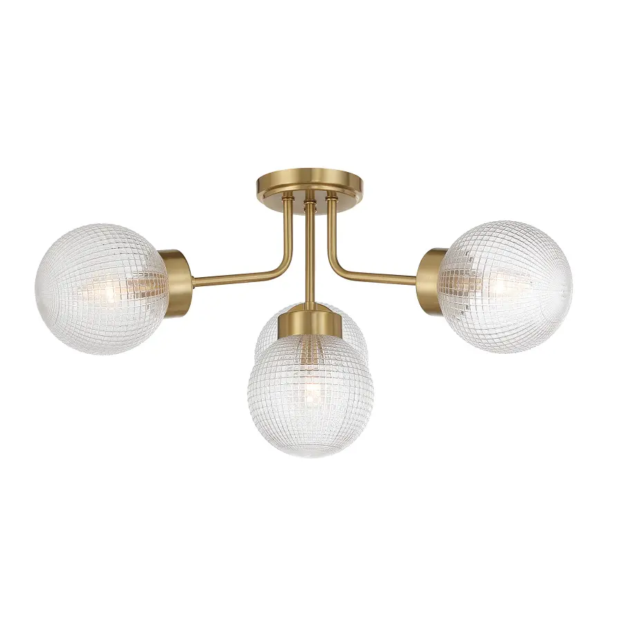 Coral Four Light Semi-Flush Mount in Warm Brass - Image 3