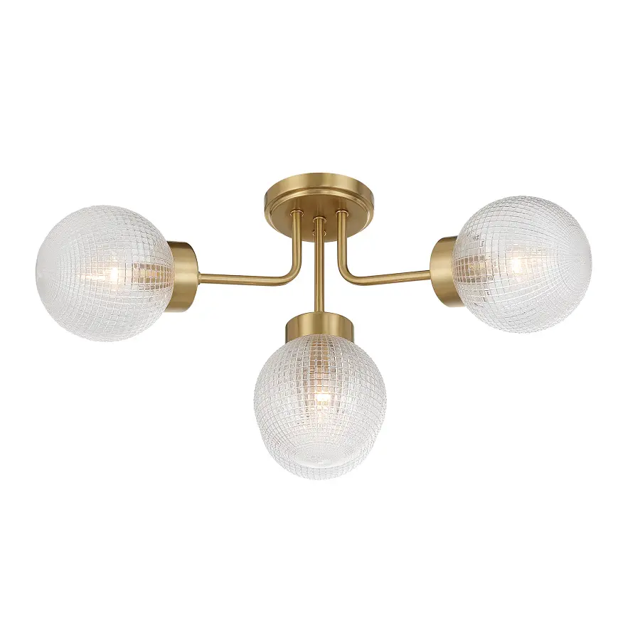 Coral Four Light Semi-Flush Mount in Warm Brass - Image 4