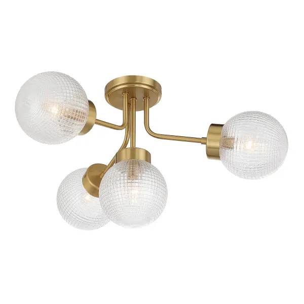 Coral Four Light Semi-Flush Mount in Warm Brass - Image 5