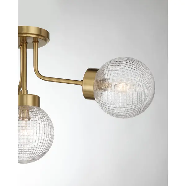Coral Four Light Semi-Flush Mount in Warm Brass - Image 6