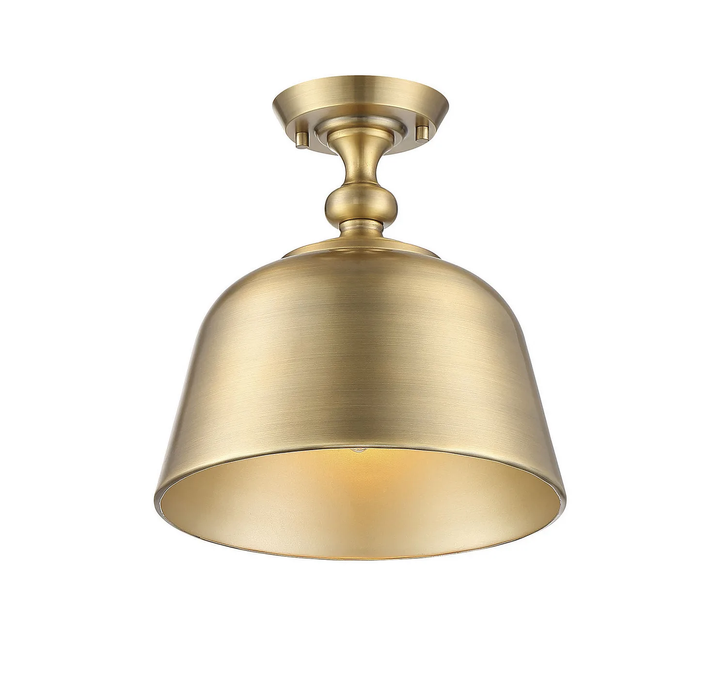 Berg One Light Semi-Flush Mount in Warm Brass