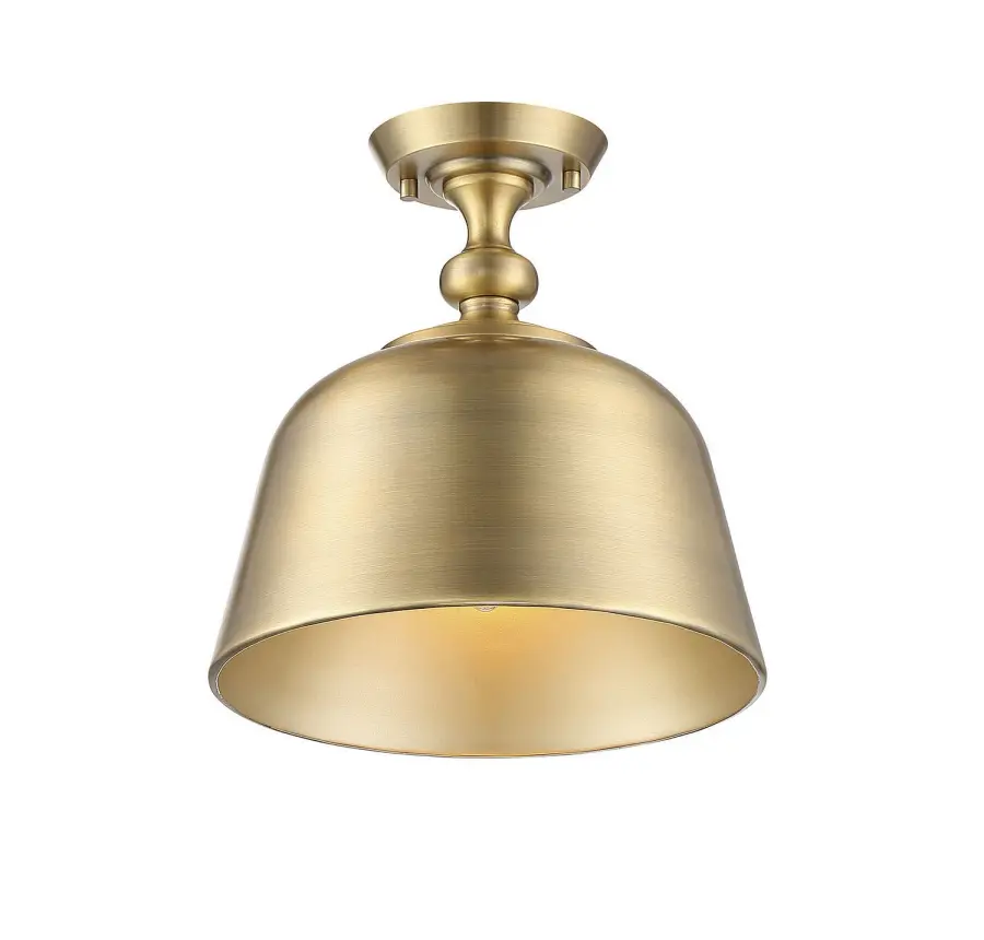 Berg One Light Semi-Flush Mount in Warm Brass - Image 1