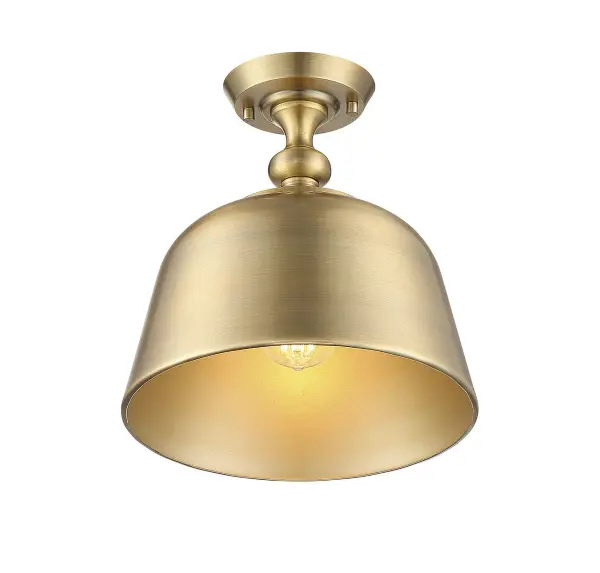 Berg 1-Light Ceiling Light in Warm Brass - Image 3