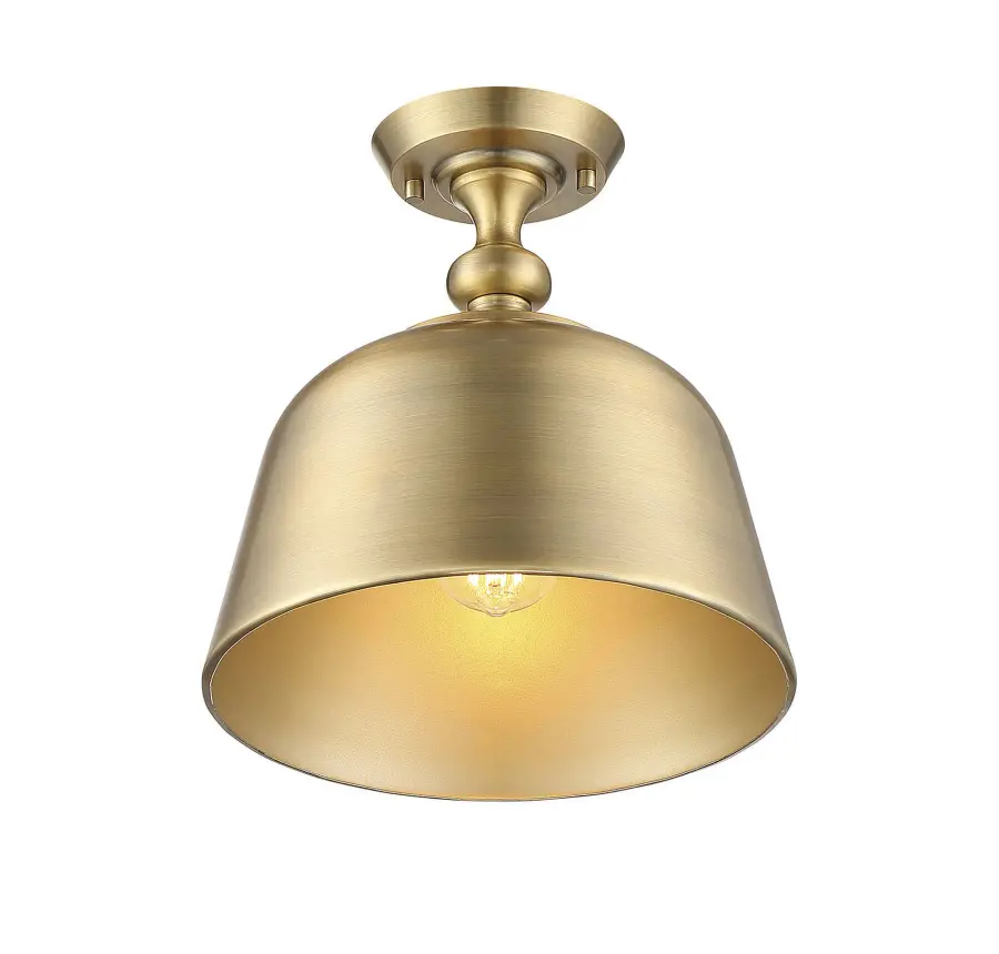 Berg 1-Light Ceiling Light in Warm Brass - Image 3