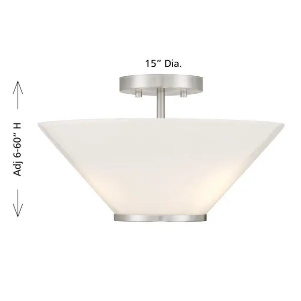 Blair 3-Light Convertible Semi-Flush or Pendant in Satin Nickel - Image 6