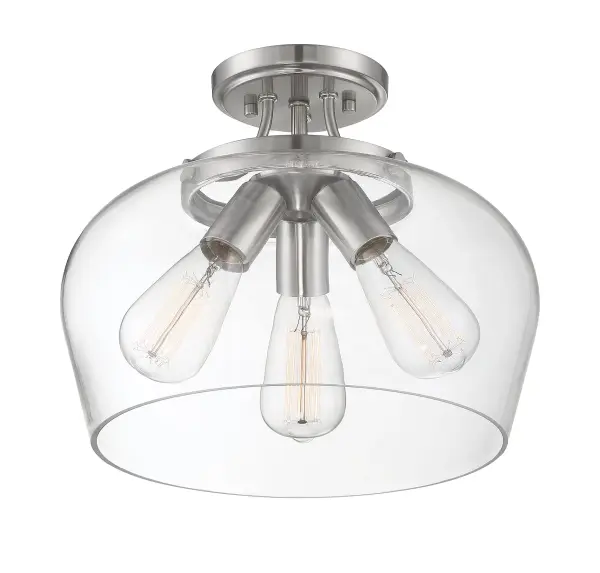 Octave 3-Light Ceiling Light in Satin Nickel - Image 2