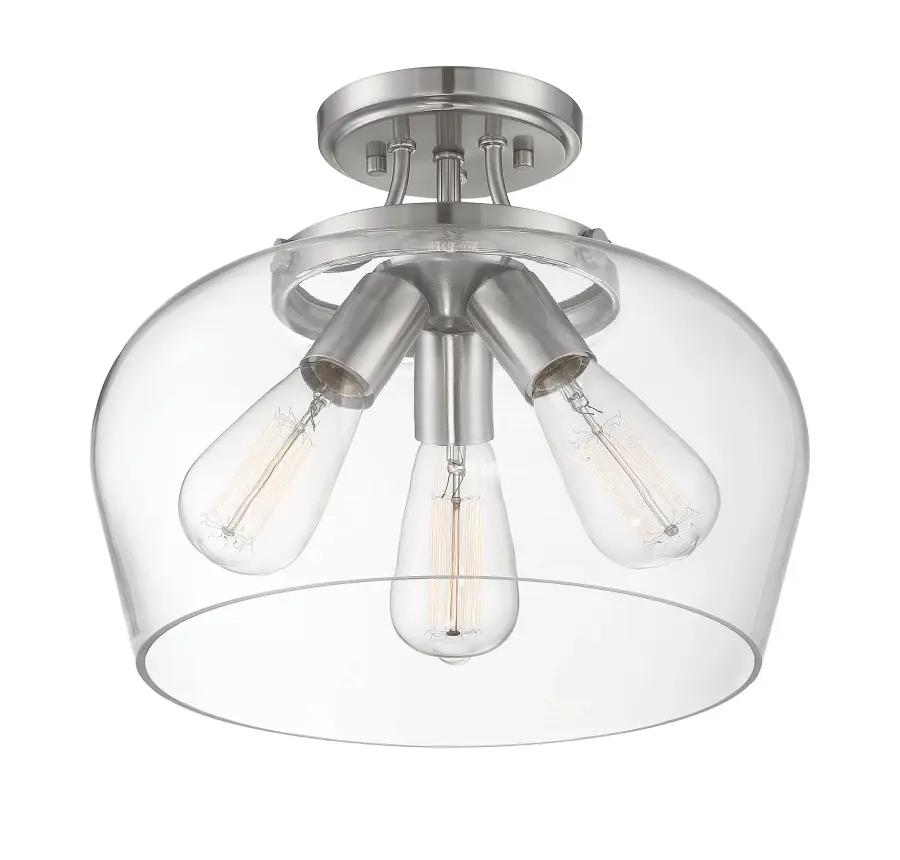 Octave 3-Light Ceiling Light in Satin Nickel - Image 2