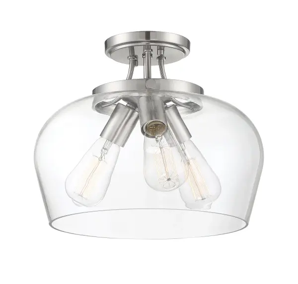 Octave 3-Light Ceiling Light in Satin Nickel - Image 3