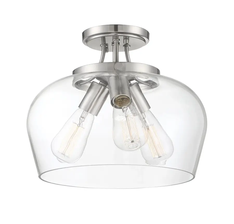 Octave 3-Light Ceiling Light in Satin Nickel - Image 3