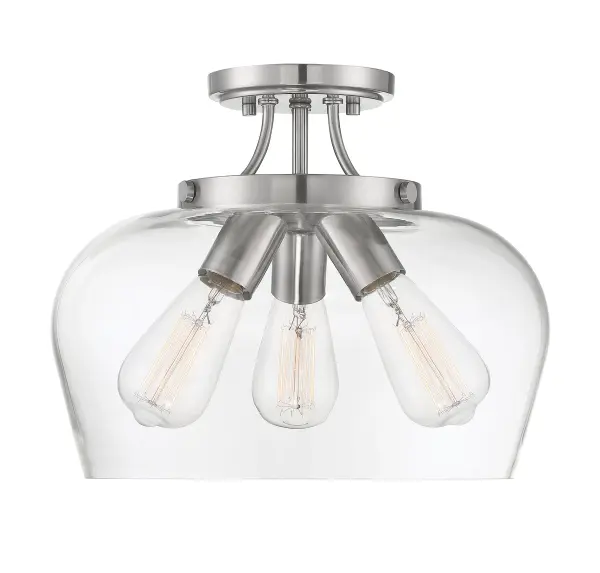 Octave 3-Light Ceiling Light in Satin Nickel - Image 4