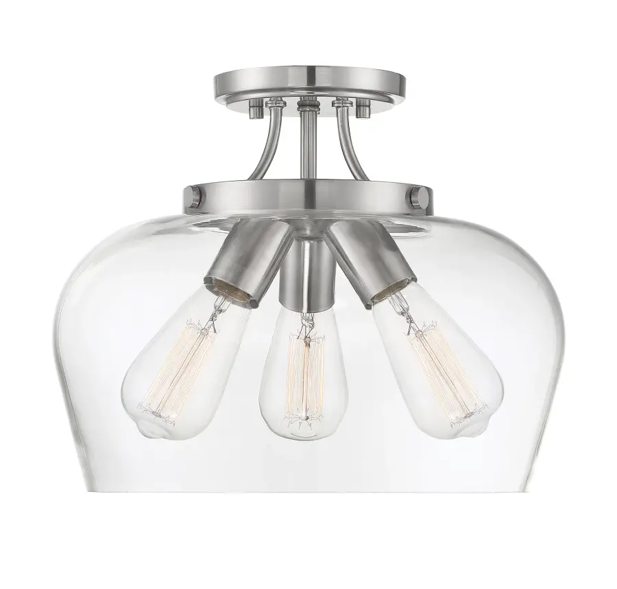 Octave 3-Light Ceiling Light in Satin Nickel - Image 4
