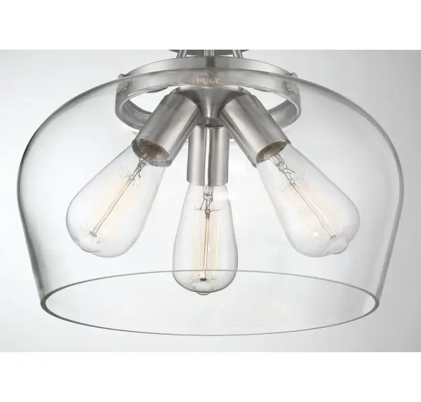 Octave 3-Light Ceiling Light in Satin Nickel - Image 6
