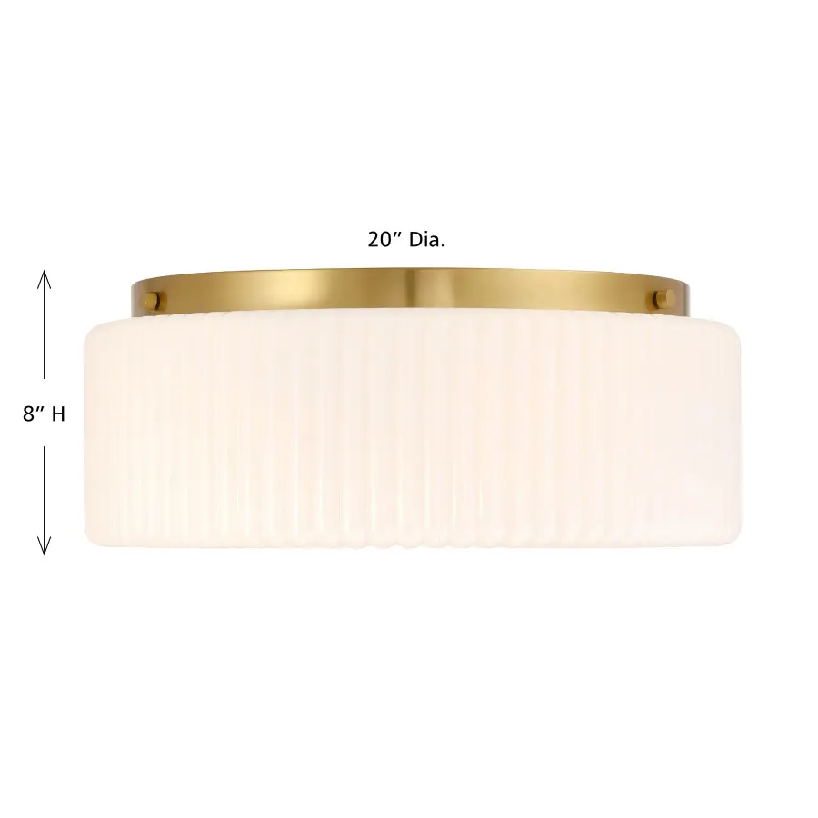 Edgemont Four Light Flush Mount in Warm Brass - Image 6