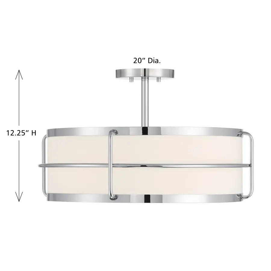 Chauncey 4-Light Semi-Flush Mount in Chrome - Image 7