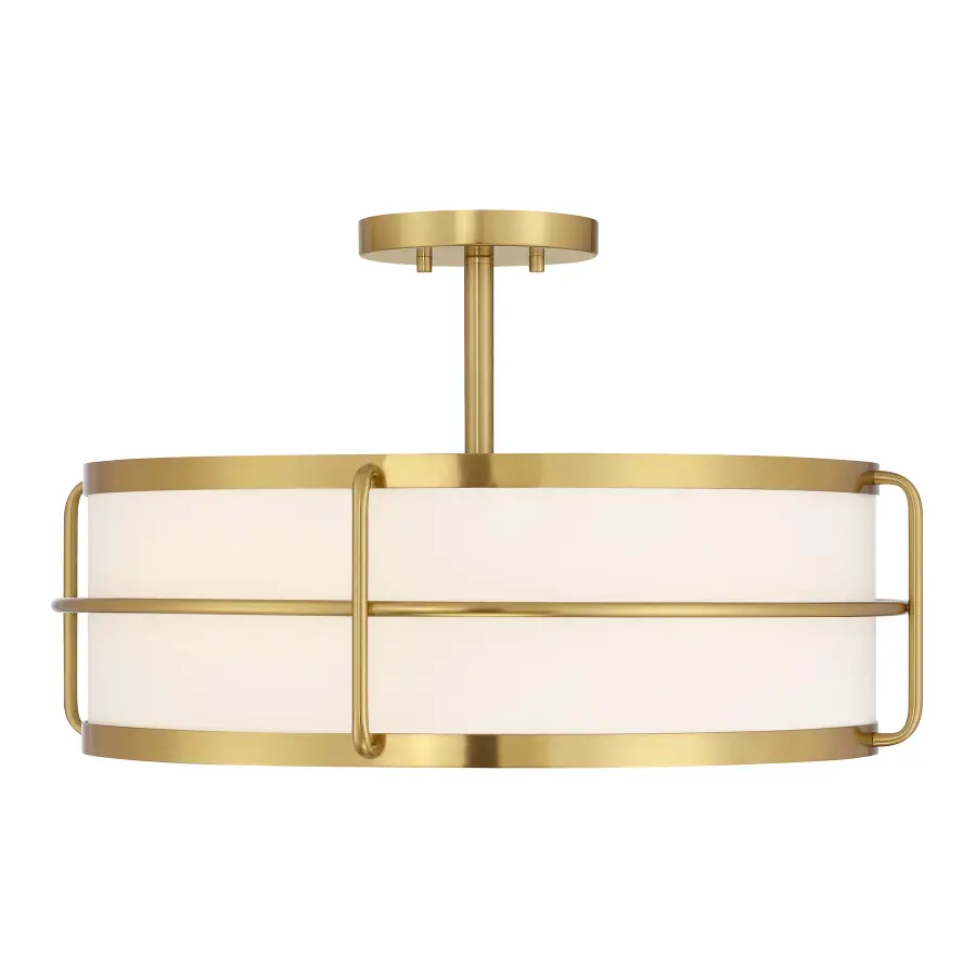 Chauncey Four Light Semi-Flush Mount in Warm Brass - Image 1