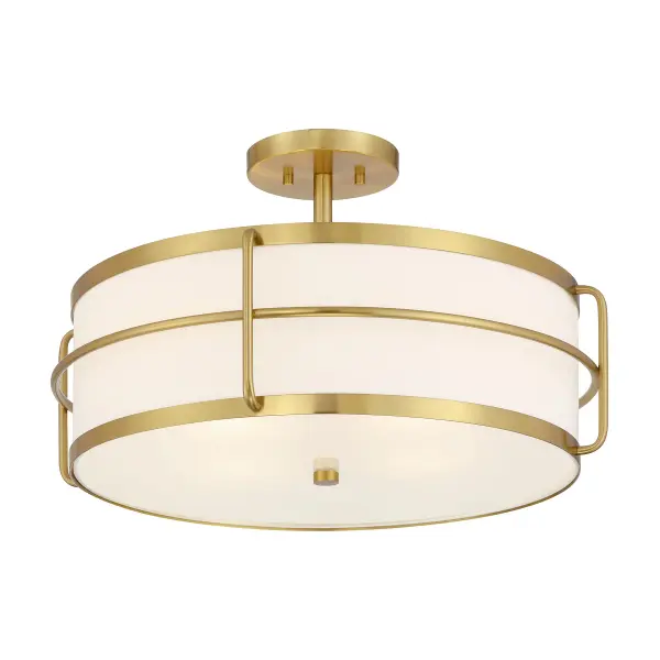 Chauncey Four Light Semi-Flush Mount in Warm Brass - Image 3