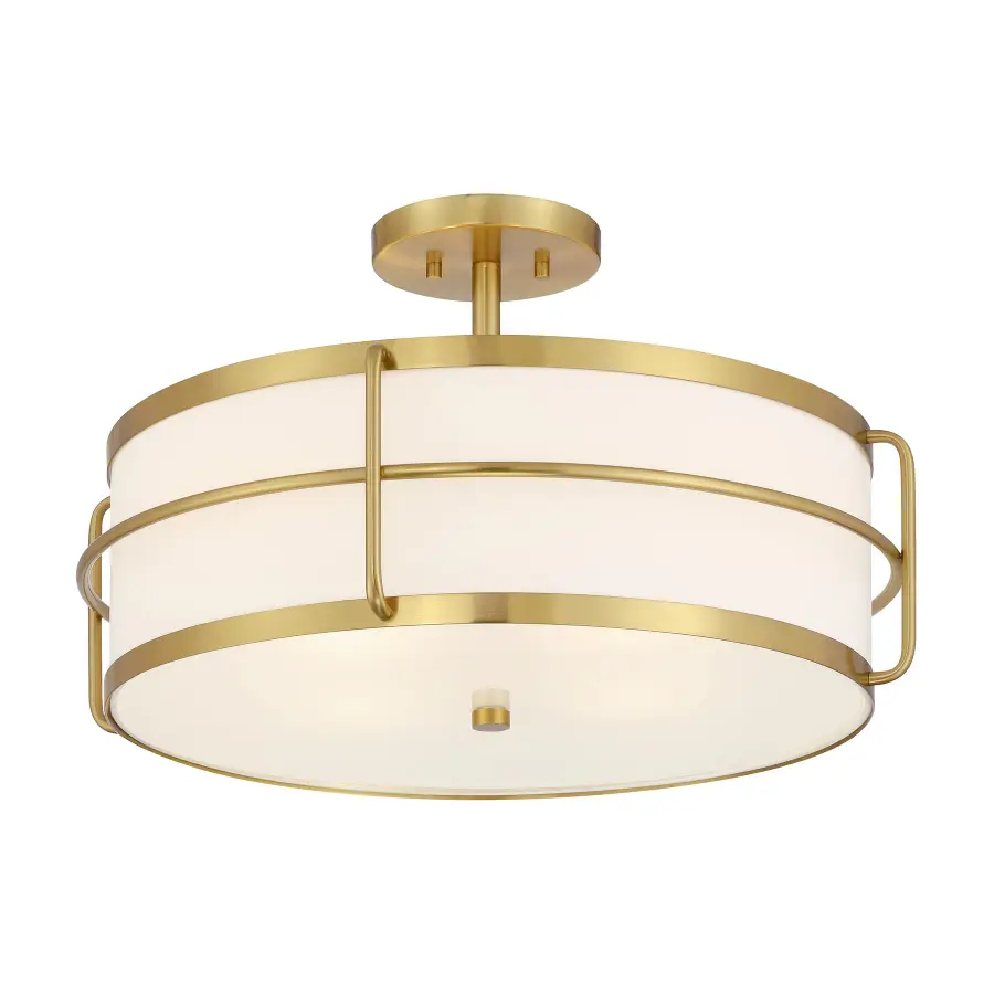 Chauncey Four Light Semi-Flush Mount in Warm Brass - Image 3