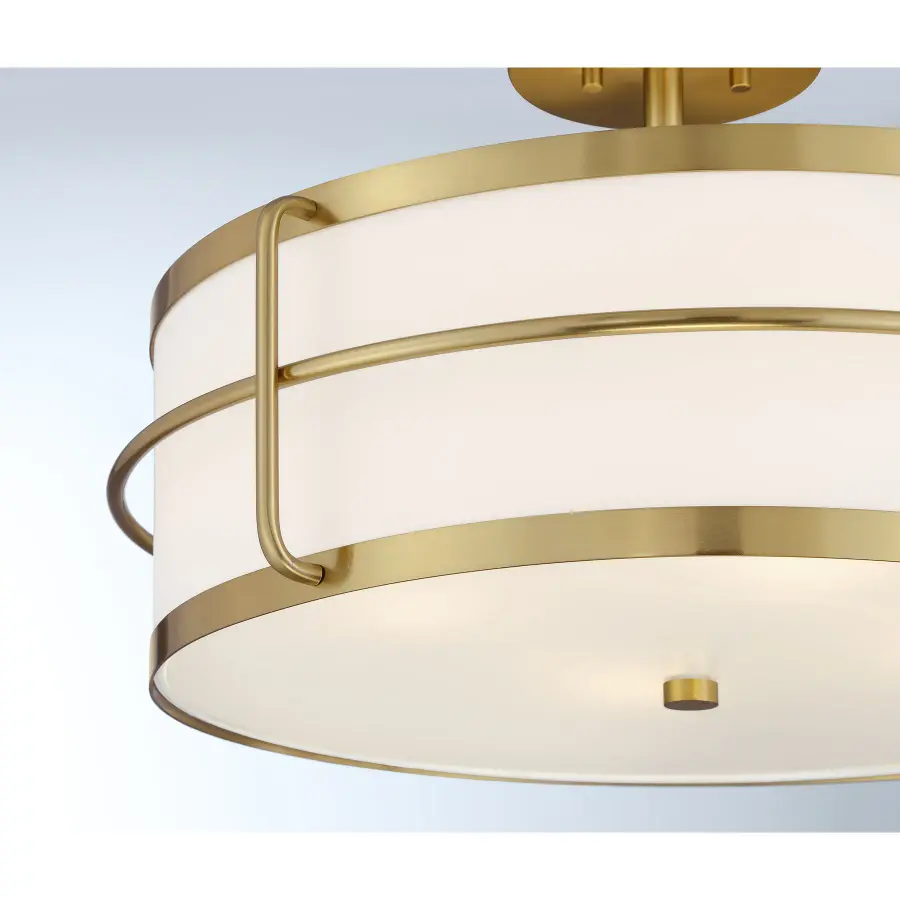 Chauncey Four Light Semi-Flush Mount in Warm Brass - Image 6