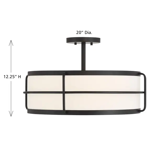 Chauncey 4-Light Ceiling Light in Matte Black - Image 7