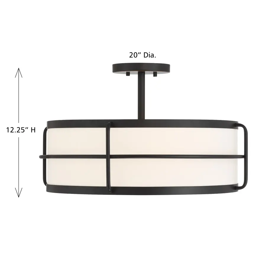 Chauncey 4-Light Ceiling Light in Matte Black - Image 7
