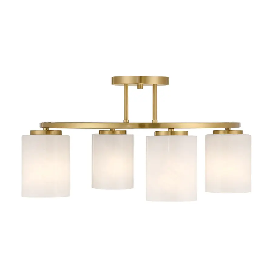 Herron Four Light Semi-Flush Mount in Warm Brass - Image 1