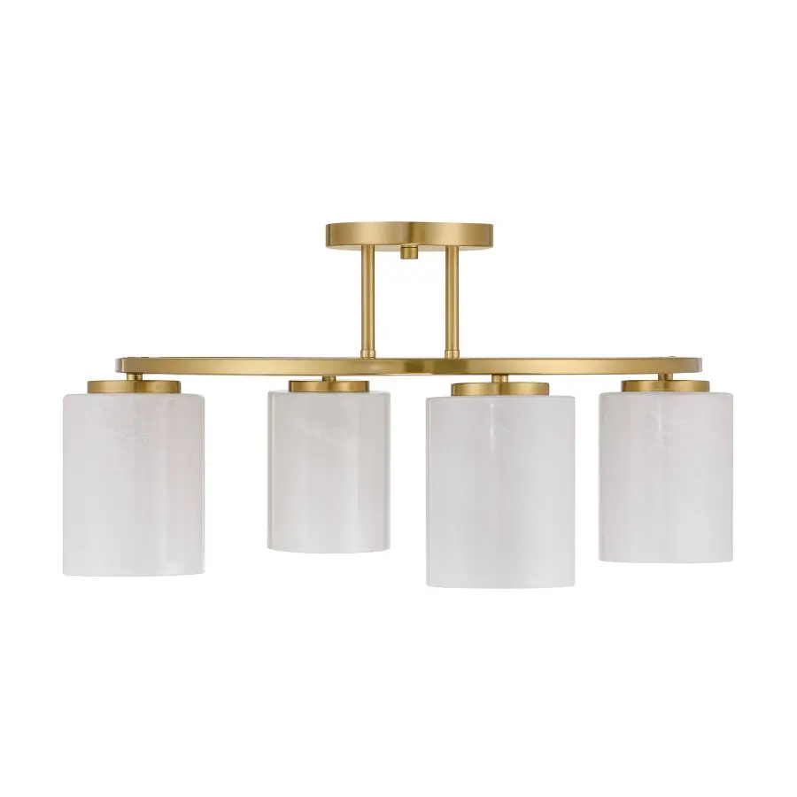 Herron Four Light Semi-Flush Mount in Warm Brass - Image 2
