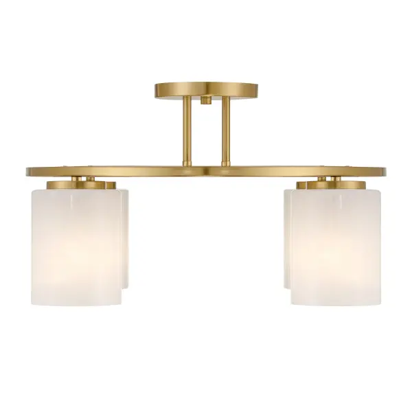Herron Four Light Semi-Flush Mount in Warm Brass - Image 3