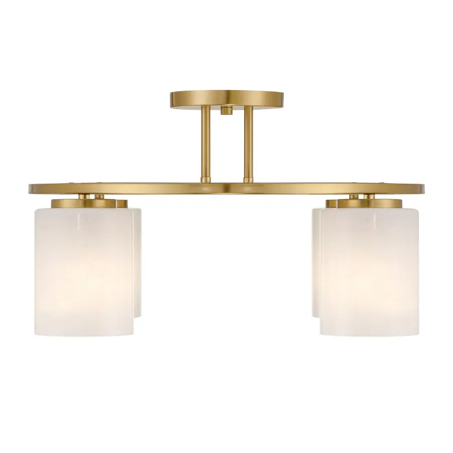 Herron Four Light Semi-Flush Mount in Warm Brass - Image 3