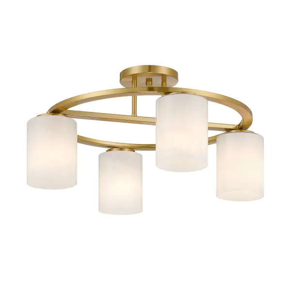 Herron Four Light Semi-Flush Mount in Warm Brass - Image 4